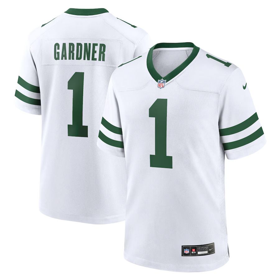 Men New York Jets #1 Ahmad Sauce Gardner Nike White Legacy Player Game NFL Jersey